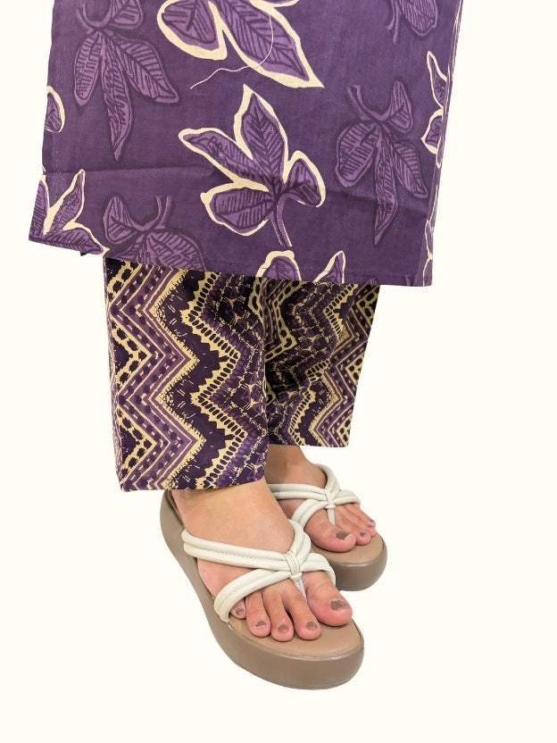 Plum Royale Printed Pure Cotton Co-Ord Set