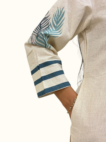 Ivory Leaf Whisper – Premium Khadi Cotton Co-Ord Set