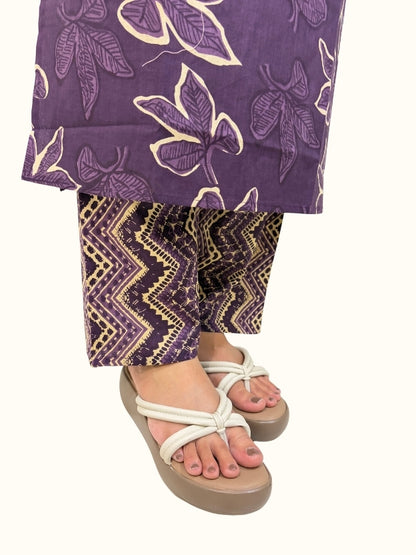 Plum Royale Printed Pure Cotton Co-Ord Set