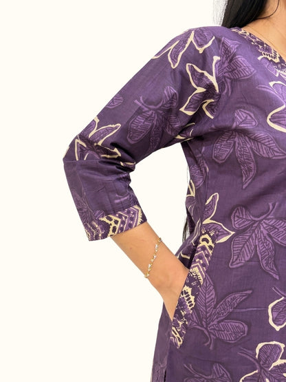 Plum Royale Printed Pure Cotton Co-Ord Set